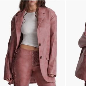 House of CB Keira Blazer Vegan Leather Size Medium New With Tags